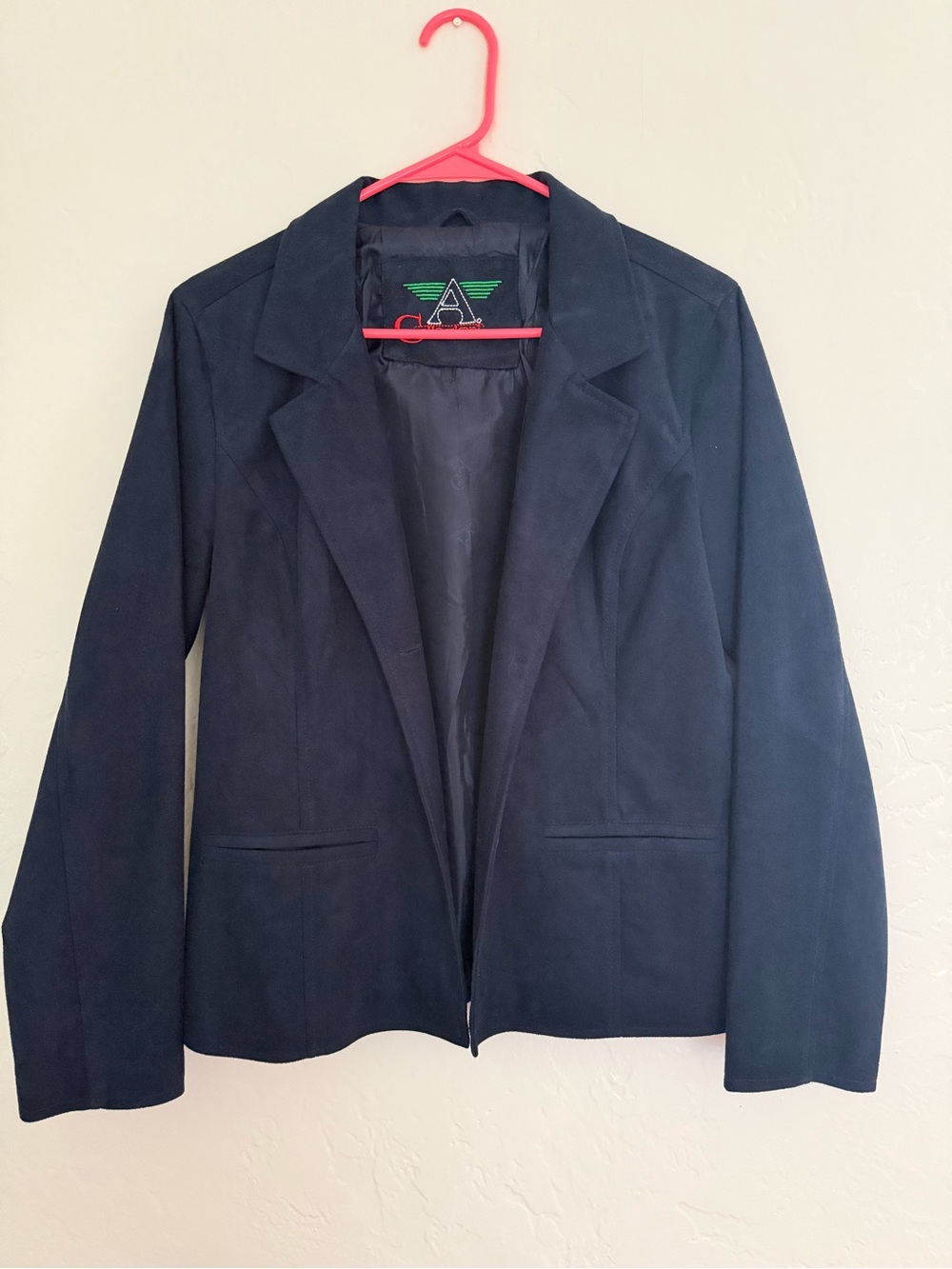 Armani Collezioni Navy Suede-Look Blazer
